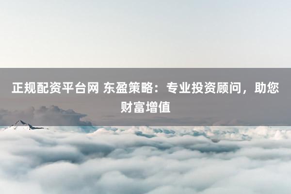 正规配资平台网 东盈策略：专业投资顾问，助您财富增值
