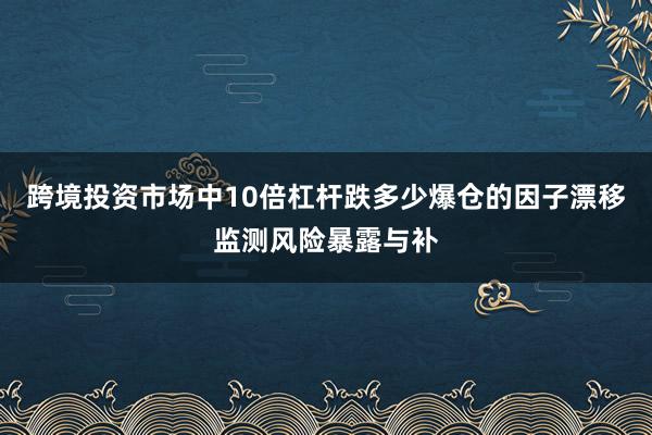 跨境投资市场中10倍杠杆跌多少爆仓的因子漂移监测风险暴露与补