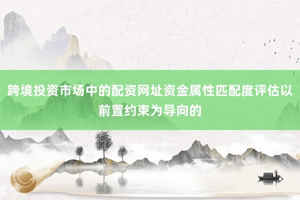跨境投资市场中的配资网址资金属性匹配度评估以前置约束为导向的