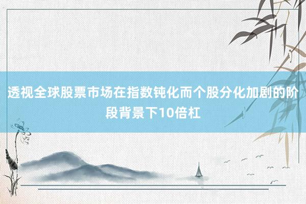 透视全球股票市场在指数钝化而个股分化加剧的阶段背景下10倍杠